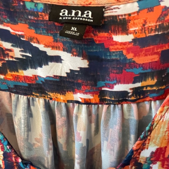 A.N.A Women’s XL Multicolor Long Sleeve Blouse - Picture 8 of 10